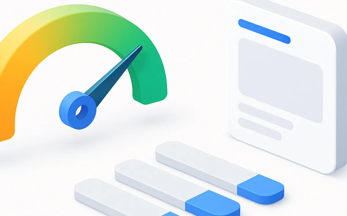 Google Ads kalite puanı: 1’den 10’a kadar puan göstergesi ve yükselen kalite ibresi